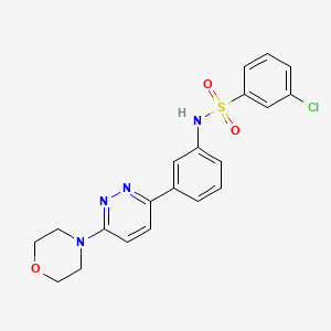 molecular formula C20H19ClN4O3S B3411348 3-chloro-N-{3-[6-(morpholin-4-yl)pyridazin-3-yl]phenyl}benzene-1-sulfonamide CAS No. 904824-95-9