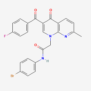 molecular formula C24H17BrFN3O3 B3411395 N-(4-bromophenyl)-2-[3-(4-fluorobenzoyl)-7-methyl-4-oxo-1,4-dihydro-1,8-naphthyridin-1-yl]acetamide CAS No. 912780-77-9