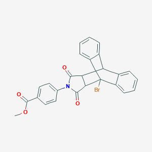 molecular formula C26H18BrNO4 B341141 methyl 4-(1-bromo-16,18-dioxo-17-azapentacyclo[6.6.5.0~2,7~.0~9,14~.0~15,19~]nonadeca-2,4,6,9,11,13-hexaen-17-yl)benzoate 