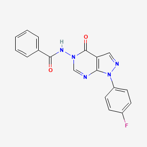 molecular formula C18H12FN5O2 B3411485 N-[1-(4-fluorophenyl)-4-oxo-1H,4H,5H-pyrazolo[3,4-d]pyrimidin-5-yl]benzamide CAS No. 919843-94-0