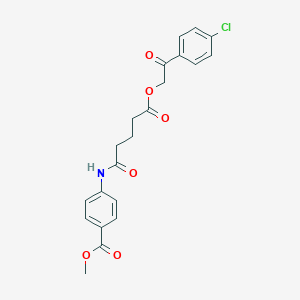 molecular formula C21H20ClNO6 B341150 Methyl 4-({5-[2-(4-chlorophenyl)-2-oxoethoxy]-5-oxopentanoyl}amino)benzoate 