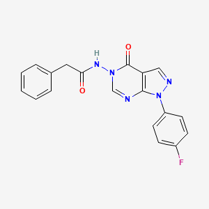 molecular formula C19H14FN5O2 B3411500 N-[1-(4-fluorophenyl)-4-oxo-1H,4H,5H-pyrazolo[3,4-d]pyrimidin-5-yl]-2-phenylacetamide CAS No. 919844-87-4