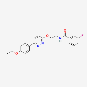 molecular formula C21H20FN3O3 B3411529 N-(2-{[6-(4-ethoxyphenyl)pyridazin-3-yl]oxy}ethyl)-3-fluorobenzamide CAS No. 920157-59-1