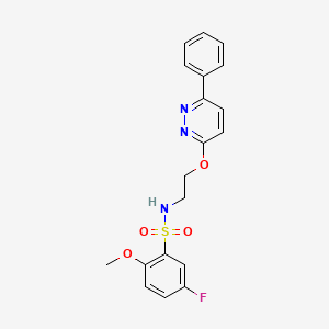 molecular formula C19H18FN3O4S B3411623 5-fluoro-2-methoxy-N-{2-[(6-phenylpyridazin-3-yl)oxy]ethyl}benzene-1-sulfonamide CAS No. 920399-51-5
