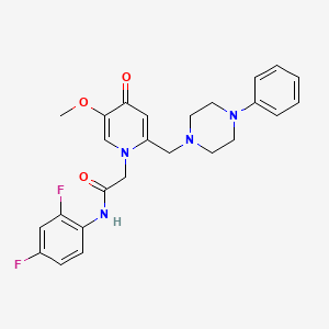molecular formula C25H26F2N4O3 B3411688 N-(2,4-difluorophenyl)-2-{5-methoxy-4-oxo-2-[(4-phenylpiperazin-1-yl)methyl]-1,4-dihydropyridin-1-yl}acetamide CAS No. 921462-97-7