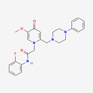 molecular formula C25H27FN4O3 B3411728 N-(2-fluorophenyl)-2-{5-methoxy-4-oxo-2-[(4-phenylpiperazin-1-yl)methyl]-1,4-dihydropyridin-1-yl}acetamide CAS No. 921496-16-4