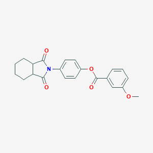 molecular formula C22H21NO5 B341174 4-(1,3-dioxooctahydro-2H-isoindol-2-yl)phenyl 3-methoxybenzoate 