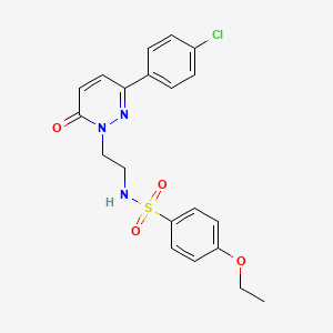 molecular formula C20H20ClN3O4S B3411914 N-{2-[3-(4-chlorophenyl)-6-oxo-1,6-dihydropyridazin-1-yl]ethyl}-4-ethoxybenzene-1-sulfonamide CAS No. 921832-65-7