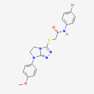 molecular formula C19H18BrN5O2S B3411943 N-(4-bromophenyl)-2-{[7-(4-methoxyphenyl)-5H,6H,7H-imidazo[2,1-c][1,2,4]triazol-3-yl]sulfanyl}acetamide CAS No. 921858-48-2