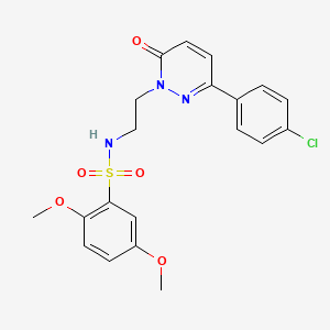 molecular formula C20H20ClN3O5S B3411966 N-{2-[3-(4-chlorophenyl)-6-oxo-1,6-dihydropyridazin-1-yl]ethyl}-2,5-dimethoxybenzene-1-sulfonamide CAS No. 921880-19-5