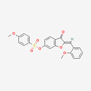 B3412216 (Z)-2-(2-methoxybenzylidene)-3-oxo-2,3-dihydrobenzofuran-6-yl 4-methoxybenzenesulfonate CAS No. 929470-54-2