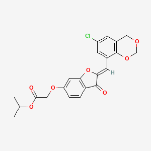 molecular formula C22H19ClO7 B3412227 propan-2-yl 2-{[(2Z)-2-[(6-chloro-2,4-dihydro-1,3-benzodioxin-8-yl)methylidene]-3-oxo-2,3-dihydro-1-benzofuran-6-yl]oxy}acetate CAS No. 929477-35-0