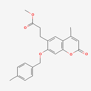 molecular formula C22H22O5 B3412231 Methyl 3-{4-methyl-7-[(4-methylphenyl)methoxy]-2-oxochromen-6-yl}propanoate CAS No. 929490-31-3