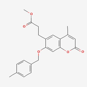 B3412231 methyl 3-(4-methyl-7-((4-methylbenzyl)oxy)-2-oxo-2H-chromen-6-yl)propanoate CAS No. 929490-31-3