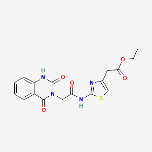 molecular formula C17H16N4O5S B3412237 ethyl (2-{[(2-hydroxy-4-oxoquinazolin-3(4H)-yl)acetyl]amino}-1,3-thiazol-4-yl)acetate CAS No. 929855-89-0