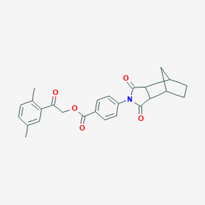 molecular formula C26H25NO5 B341226 [2-(2,5-Dimethylphenyl)-2-oxoethyl] 4-(3,5-dioxo-4-azatricyclo[5.2.1.02,6]decan-4-yl)benzoate 