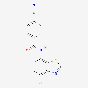 molecular formula C15H8ClN3OS B3412307 N-(4-chloro-1,3-benzothiazol-7-yl)-4-cyanobenzamide CAS No. 932325-89-8