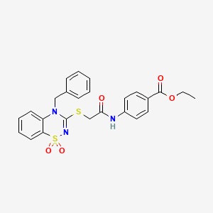 ethyl 4-({[(4-benzyl-1,1-dioxido-4H-1,2,4-benzothiadiazin-3-yl)thio]acetyl}amino)benzoate