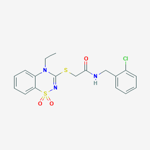 N-(2-chlorobenzyl)-2-[(4-ethyl-1,1-dioxido-4H-1,2,4-benzothiadiazin-3-yl)thio]acetamide