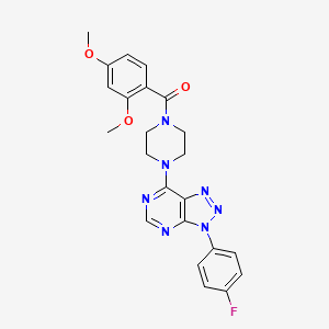 molecular formula C23H22FN7O3 B3412422 (2,4-dimethoxyphenyl)(4-(3-(4-fluorophenyl)-3H-[1,2,3]triazolo[4,5-d]pyrimidin-7-yl)piperazin-1-yl)methanone CAS No. 932989-74-7