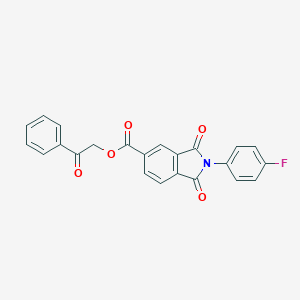 molecular formula C23H14FNO5 B341243 2-OXO-2-PHENYLETHYL 2-(4-FLUOROPHENYL)-1,3-DIOXOISOINDOLE-5-CARBOXYLATE 