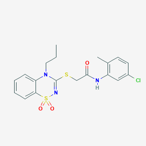 N-(5-chloro-2-methylphenyl)-2-((1,1-dioxido-4-propyl-4H-benzo[e][1,2,4]thiadiazin-3-yl)thio)acetamide