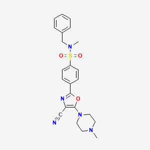 molecular formula C23H25N5O3S B3412821 N-benzyl-4-[4-cyano-5-(4-methylpiperazin-1-yl)-1,3-oxazol-2-yl]-N-methylbenzene-1-sulfonamide CAS No. 941004-84-8