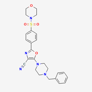 molecular formula C25H27N5O4S B3412845 5-(4-BENZYLPIPERAZIN-1-YL)-2-[4-(MORPHOLINE-4-SULFONYL)PHENYL]-1,3-OXAZOLE-4-CARBONITRILE CAS No. 941244-35-5