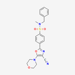 molecular formula C22H22N4O4S B3412850 N-benzyl-4-[4-cyano-5-(morpholin-4-yl)-1,3-oxazol-2-yl]-N-methylbenzene-1-sulfonamide CAS No. 941250-19-7