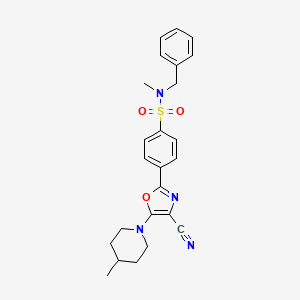 molecular formula C24H26N4O3S B3412856 N-benzyl-4-[4-cyano-5-(4-methylpiperidin-1-yl)-1,3-oxazol-2-yl]-N-methylbenzene-1-sulfonamide CAS No. 941250-22-2