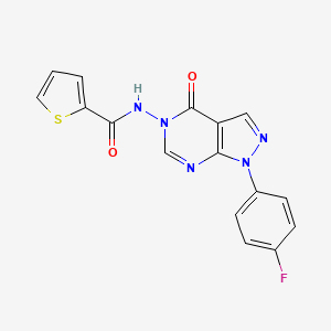 molecular formula C16H10FN5O2S B3412921 N-[1-(4-fluorophenyl)-4-oxo-1H,4H,5H-pyrazolo[3,4-d]pyrimidin-5-yl]thiophene-2-carboxamide CAS No. 941882-95-7