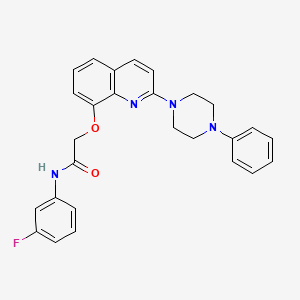 B3413057 N-(3-fluorophenyl)-2-{[2-(4-phenylpiperazin-1-yl)quinolin-8-yl]oxy}acetamide CAS No. 941954-79-6