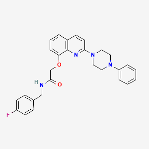 molecular formula C28H27FN4O2 B3413061 N-[(4-fluorophenyl)methyl]-2-{[2-(4-phenylpiperazin-1-yl)quinolin-8-yl]oxy}acetamide CAS No. 941954-82-1