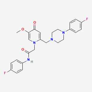 molecular formula C25H26F2N4O3 B3413176 N-(4-fluorophenyl)-2-(2-{[4-(4-fluorophenyl)piperazin-1-yl]methyl}-5-methoxy-4-oxo-1,4-dihydropyridin-1-yl)acetamide CAS No. 946201-82-7
