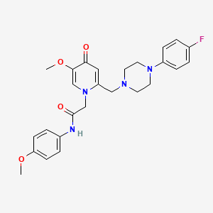 B3413180 2-(2-((4-(4-fluorophenyl)piperazin-1-yl)methyl)-5-methoxy-4-oxopyridin-1(4H)-yl)-N-(4-methoxyphenyl)acetamide CAS No. 946201-86-1