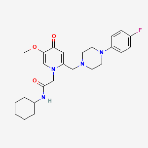 molecular formula C25H33FN4O3 B3413186 N-cyclohexyl-2-(2-{[4-(4-fluorophenyl)piperazin-1-yl]methyl}-5-methoxy-4-oxo-1,4-dihydropyridin-1-yl)acetamide CAS No. 946201-94-1