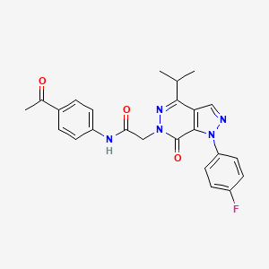 molecular formula C24H22FN5O3 B3413195 N-(4-acetylphenyl)-2-[1-(4-fluorophenyl)-7-oxo-4-(propan-2-yl)-1H,6H,7H-pyrazolo[3,4-d]pyridazin-6-yl]acetamide CAS No. 946204-25-7