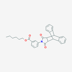 molecular formula C31H29NO4 B341323 Hexyl 3-(16,18-dioxo-17-azapentacyclo[6.6.5.0~2,7~.0~9,14~.0~15,19~]nonadeca-2,4,6,9,11,13-hexaen-17-yl)benzoate (non-preferred name) 
