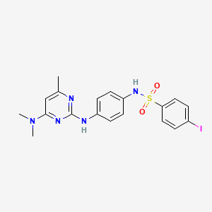 molecular formula C19H20IN5O2S B3413361 N-(4-{[4-(dimethylamino)-6-methylpyrimidin-2-yl]amino}phenyl)-4-iodobenzene-1-sulfonamide CAS No. 946220-64-0
