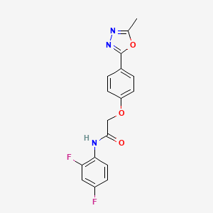 molecular formula C17H13F2N3O3 B3413538 N-(2,4-difluorophenyl)-2-[4-(5-methyl-1,3,4-oxadiazol-2-yl)phenoxy]acetamide CAS No. 946239-16-3