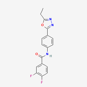 molecular formula C17H13F2N3O2 B3413555 N-[4-(5-ethyl-1,3,4-oxadiazol-2-yl)phenyl]-3,4-difluorobenzamide CAS No. 946239-70-9