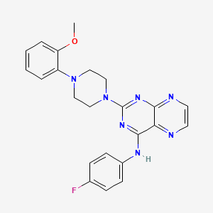 molecular formula C23H22FN7O B3413592 N-(4-fluorophenyl)-2-[4-(2-methoxyphenyl)piperazin-1-yl]pteridin-4-amine CAS No. 946242-24-6
