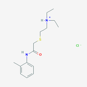 molecular formula C15H25ClN2OS B034136 diethyl-[2-[2-(2-methylanilino)-2-oxoethyl]sulfanylethyl]azaniumchloride CAS No. 102489-61-2