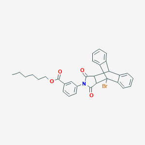 molecular formula C31H28BrNO4 B341367 Hexyl 3-(1-bromo-16,18-dioxo-17-azapentacyclo[6.6.5.0~2,7~.0~9,14~.0~15,19~]nonadeca-2,4,6,9,11,13-hexaen-17-yl)benzoate (non-preferred name) 