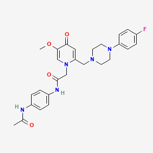 molecular formula C27H30FN5O4 B3413709 N-(4-acetamidophenyl)-2-(2-{[4-(4-fluorophenyl)piperazin-1-yl]methyl}-5-methoxy-4-oxo-1,4-dihydropyridin-1-yl)acetamide CAS No. 946264-01-3
