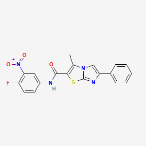 molecular formula C19H13FN4O3S B3413869 N-(4-fluoro-3-nitrophenyl)-3-methyl-6-phenylimidazo[2,1-b][1,3]thiazole-2-carboxamide CAS No. 946275-46-3