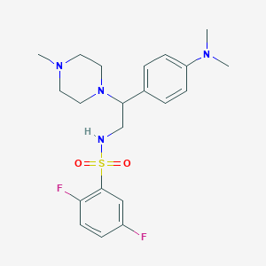 molecular formula C21H28F2N4O2S B3414057 N-{2-[4-(dimethylamino)phenyl]-2-(4-methylpiperazin-1-yl)ethyl}-2,5-difluorobenzene-1-sulfonamide CAS No. 946288-03-5