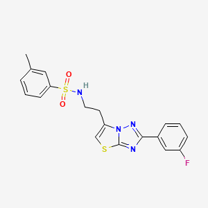 molecular formula C19H17FN4O2S2 B3414163 N-{2-[2-(3-fluorophenyl)-[1,2,4]triazolo[3,2-b][1,3]thiazol-6-yl]ethyl}-3-methylbenzene-1-sulfonamide CAS No. 946306-48-5