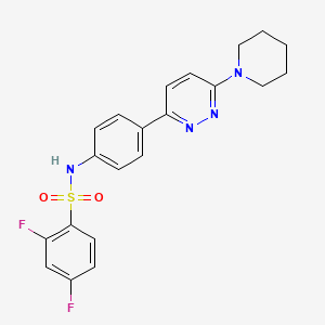 molecular formula C21H20F2N4O2S B3414187 2,4-difluoro-N-{4-[6-(piperidin-1-yl)pyridazin-3-yl]phenyl}benzene-1-sulfonamide CAS No. 946307-27-3
