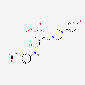 molecular formula C27H30FN5O4 B3414304 N-(3-acetamidophenyl)-2-(2-{[4-(4-fluorophenyl)piperazin-1-yl]methyl}-5-methoxy-4-oxo-1,4-dihydropyridin-1-yl)acetamide CAS No. 946319-59-1